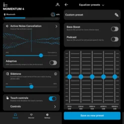 Sennheiser Smart Control app Momentum 4 klappide seaded