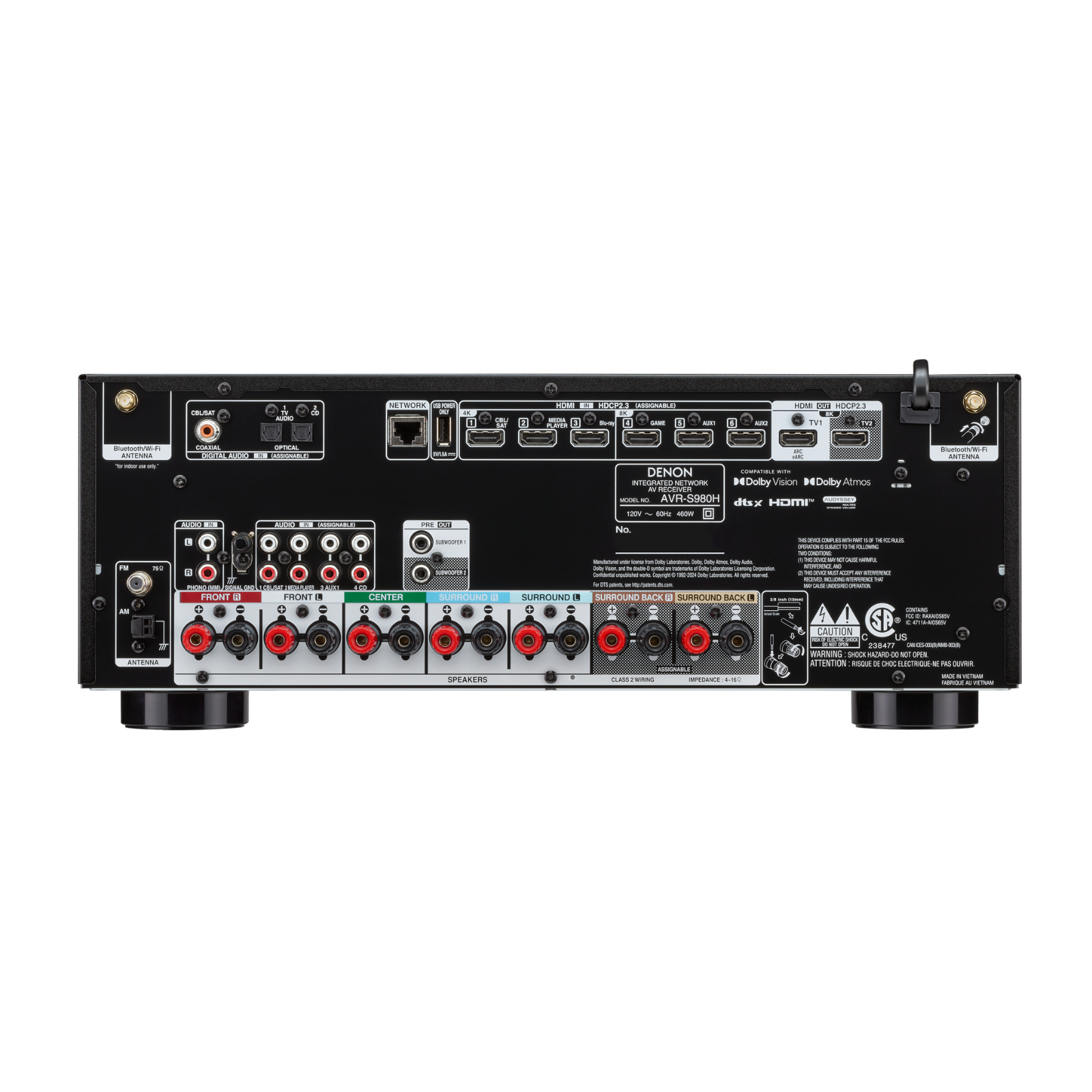 Denon AVR-S980H 4K/8K Dolby Atmos kodukinoressiiver