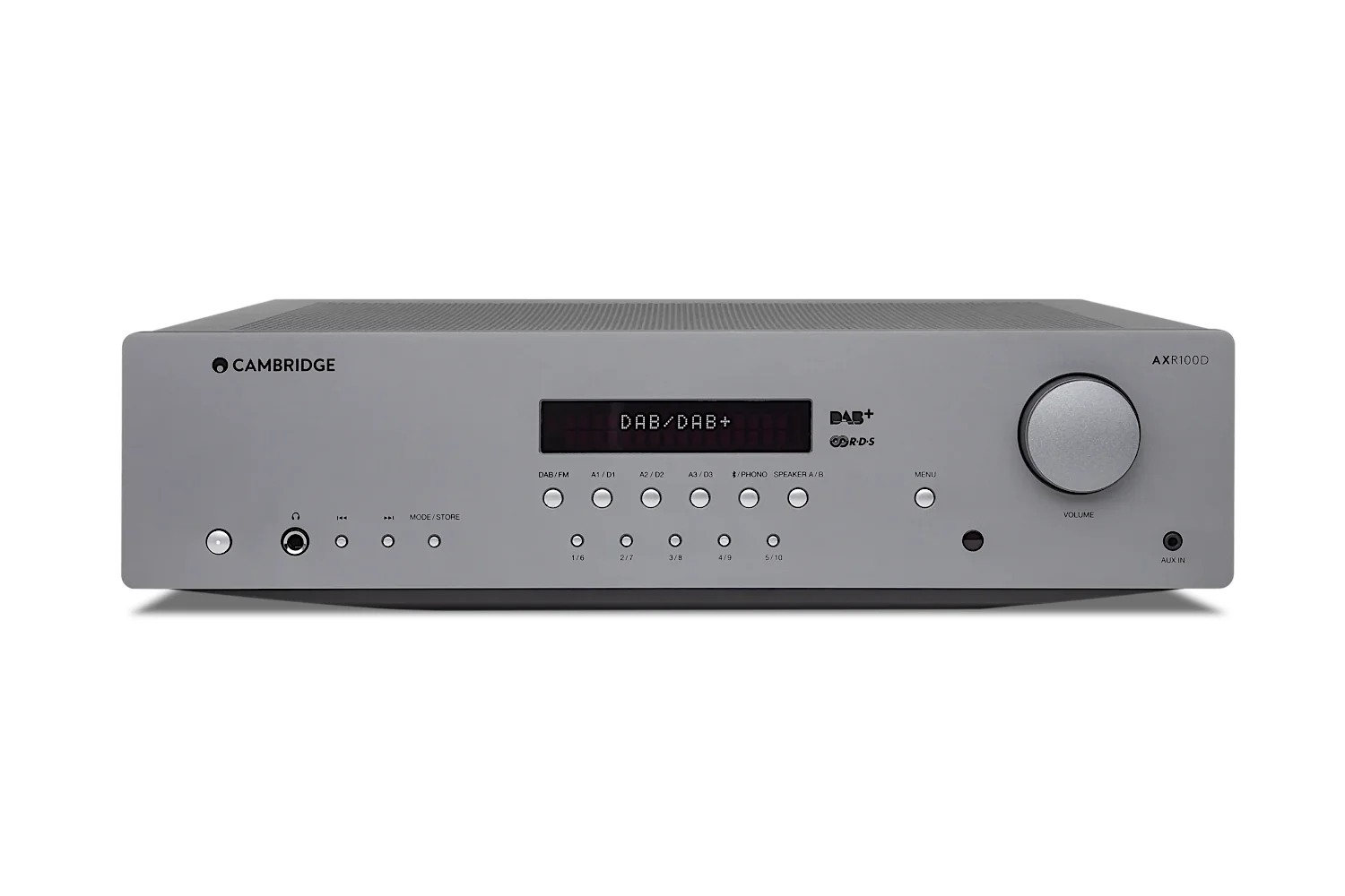 Cambridge Audio AXR100D FM/DAB+ tuuneriga stereoressiiveri esipaneel LED ekraaniga